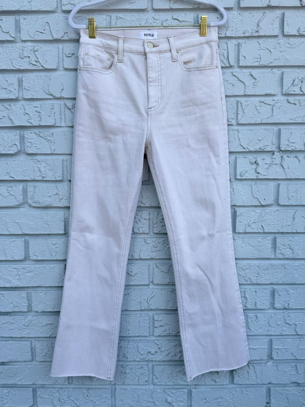 Pistola Raw Hem Cropped Jeans Size 28